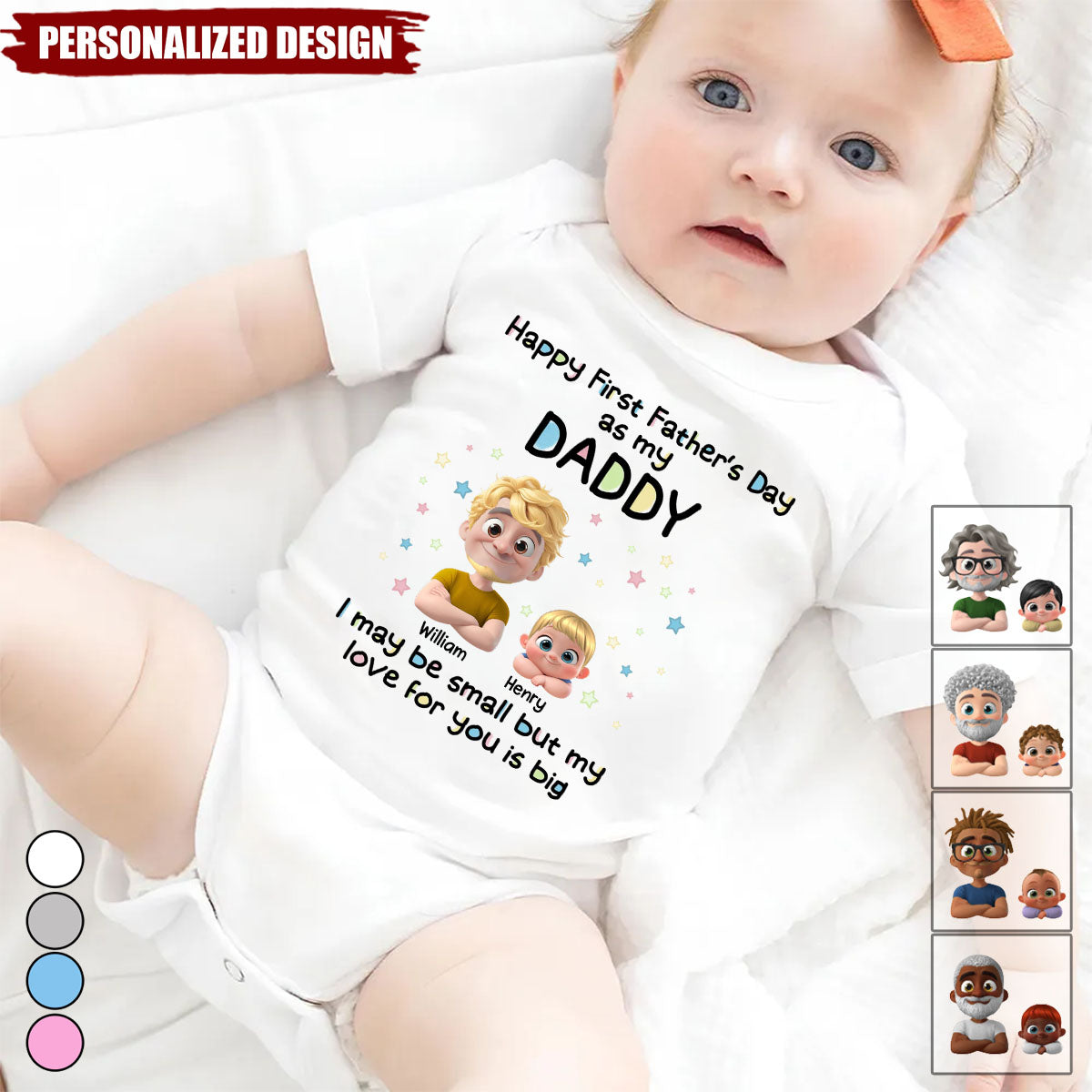 First Father Day With Baby-Personalized Baby Onesie