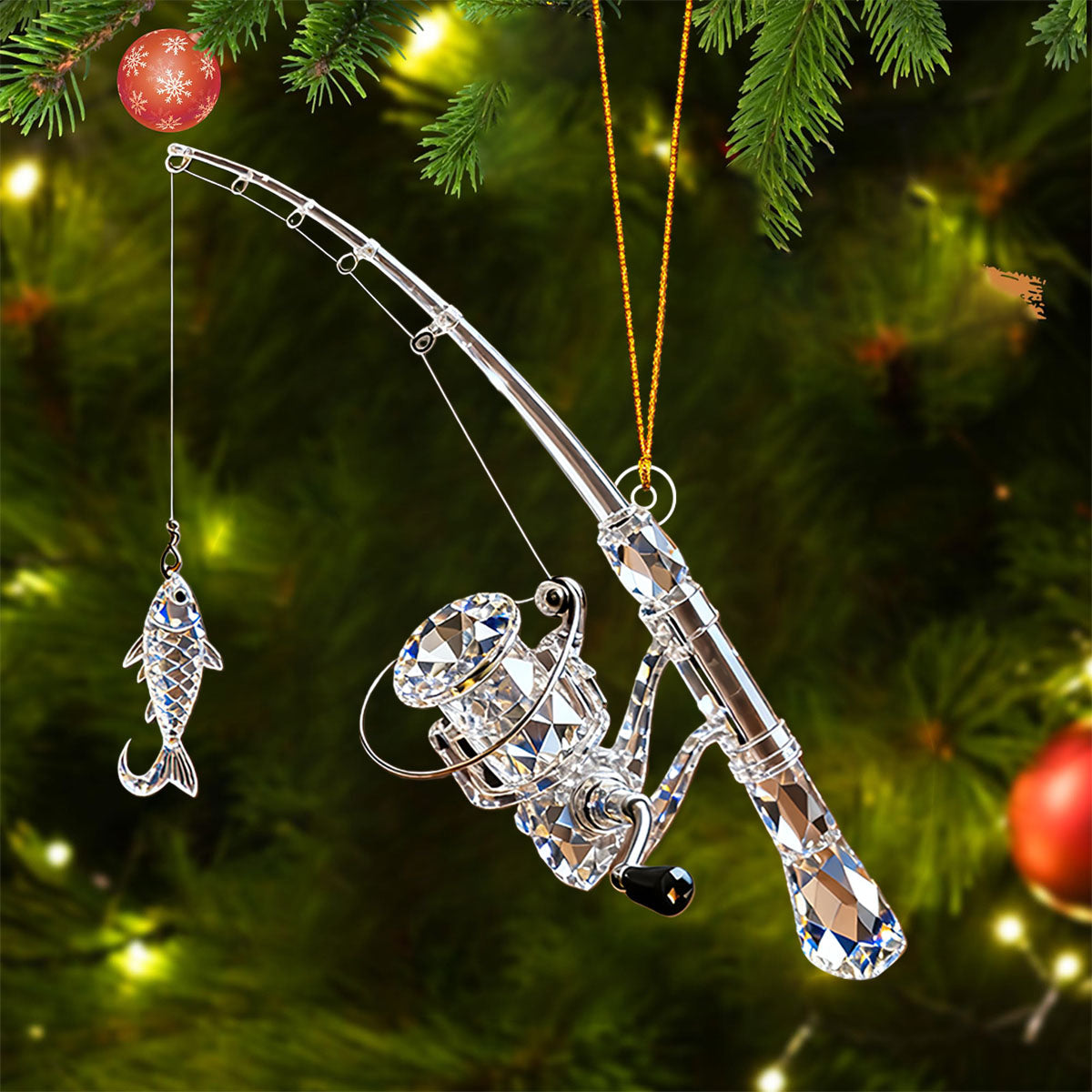 Personalized Fishing Rod Christmas Ornament Gift For Fishing Lover