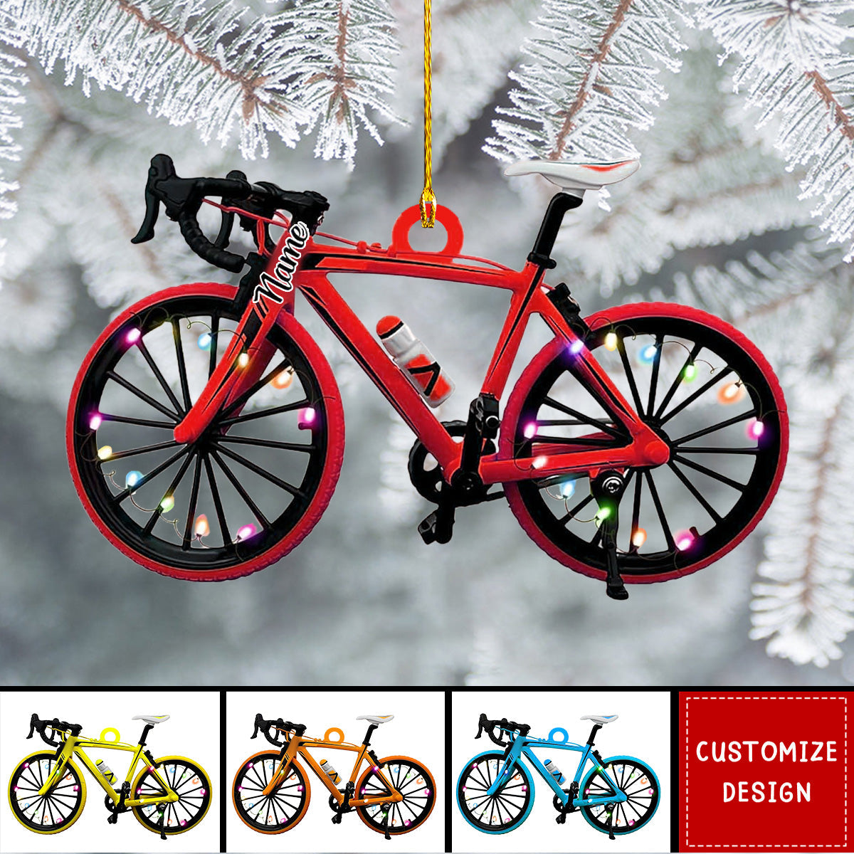 Personalized Bicycle Christmas Ornaments - Gift For Bicycle Rider - 2024 New Release