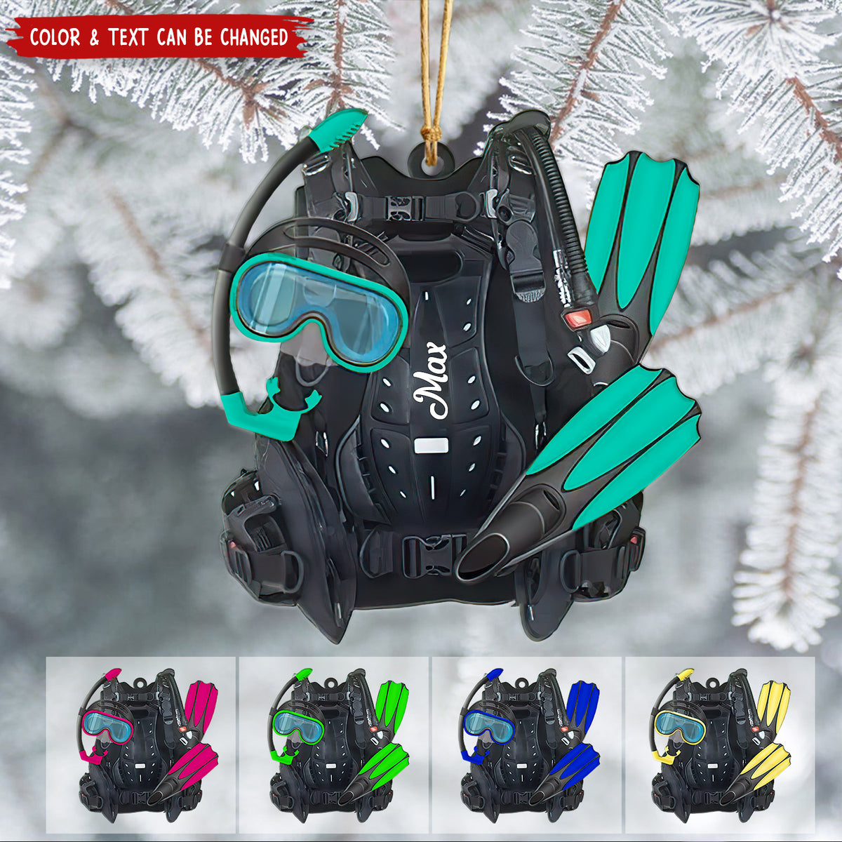 Personalized Scuba Diving Set Ornament - Gift For Diving Lovers, Divers