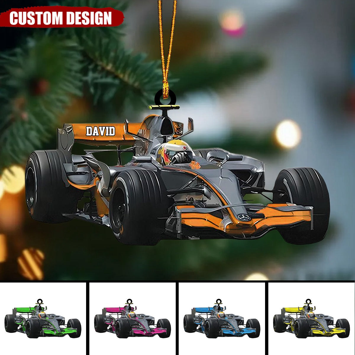 Personalized Race Car Ornament, Gifts For Racing Lovers - 2024 New Release