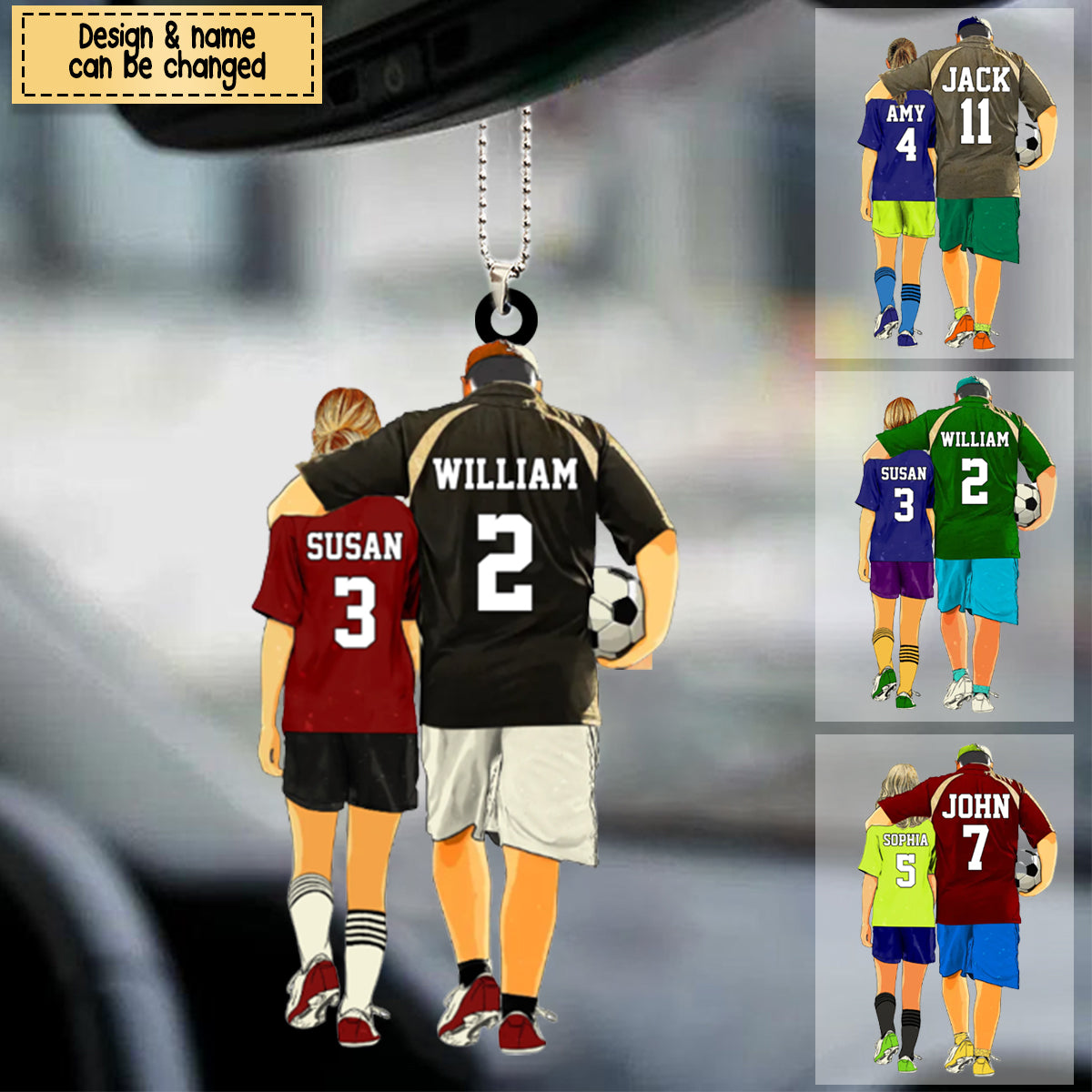 Personalized Soccer Players Gift For Daughter/Granddaughter Acrylic Car Hanging Ornament