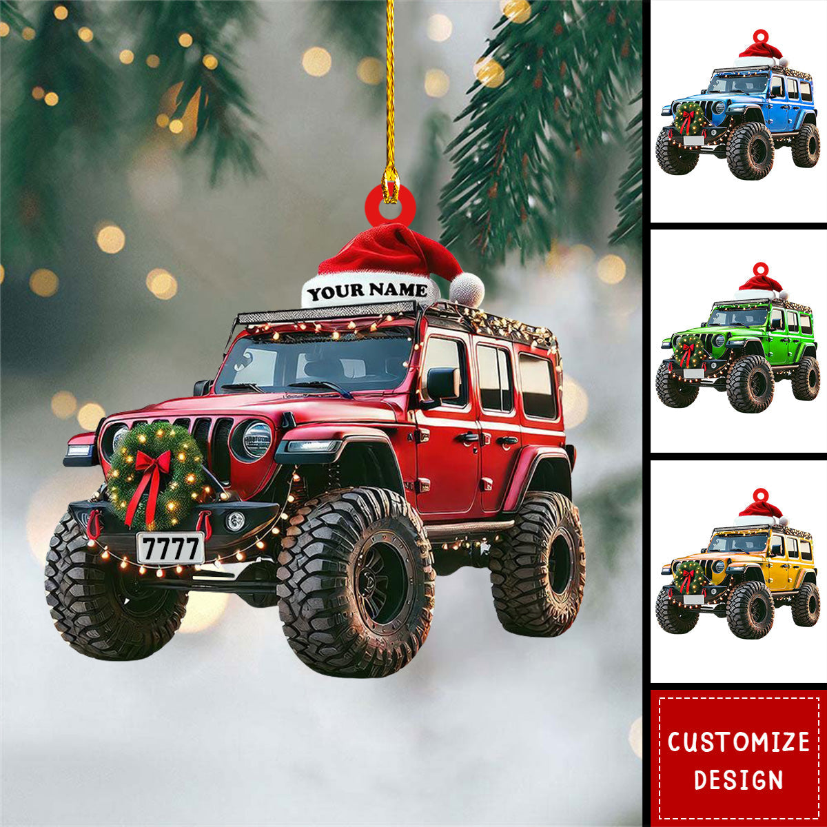 Personalized Off-Road Car Christmas Ornament