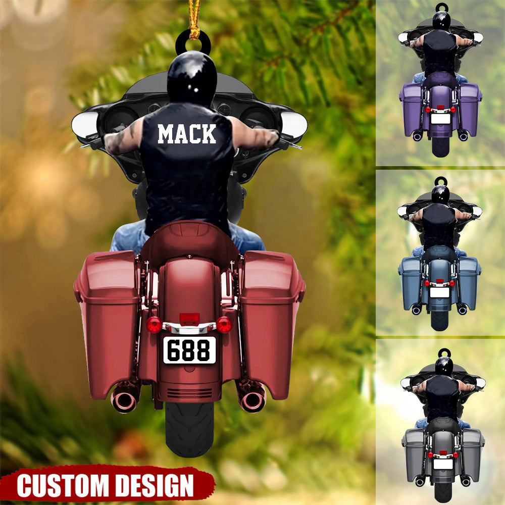 Personalized Motorbike Lovers Christmas Ornament