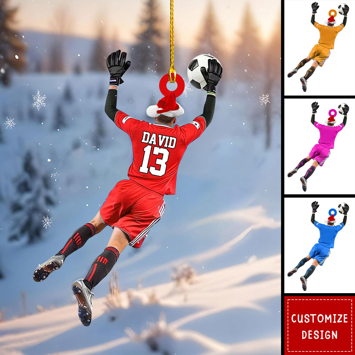 Personalized Soccer Goalkeeper Christmas Ornament Gift for Soccer Lovers-2024 New Release