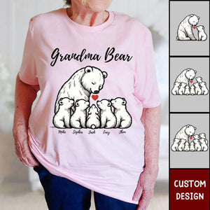 Grandma/ Mama Bear With Little Bear Kids Personalized T-shirt