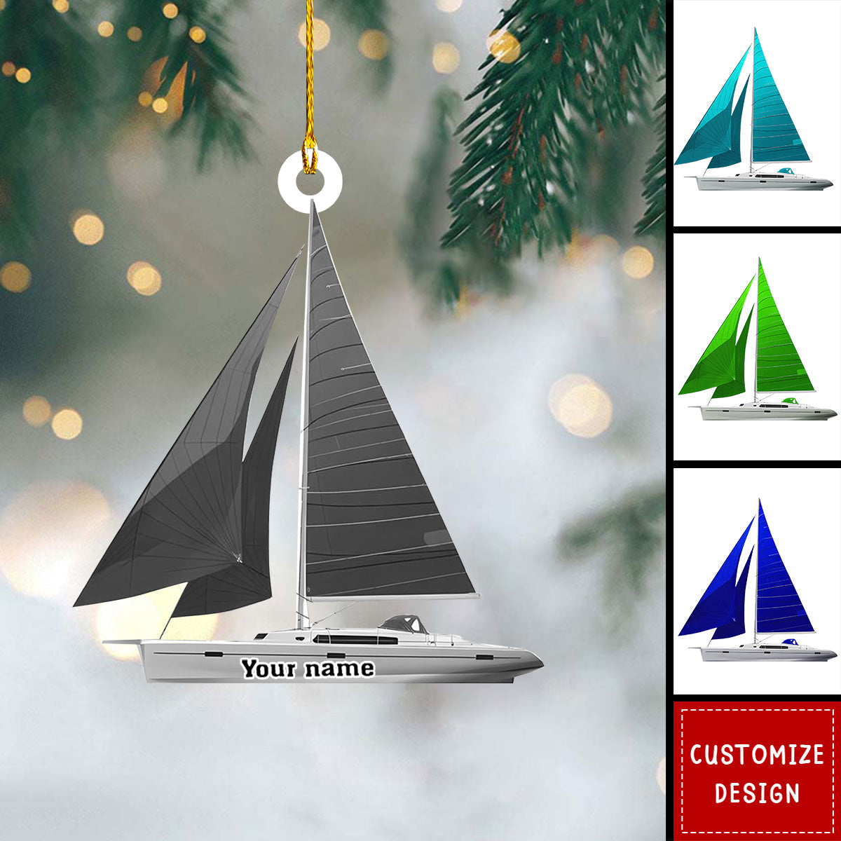 Personalized Sailboat Christmas Ornament Gift For Sailor-2024 New Release