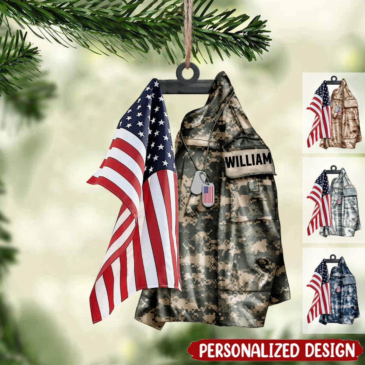 2024 New Release U.S Airforce/Navy/Army Hanging Ornament Christmas-Personalized Acrylic Ornament