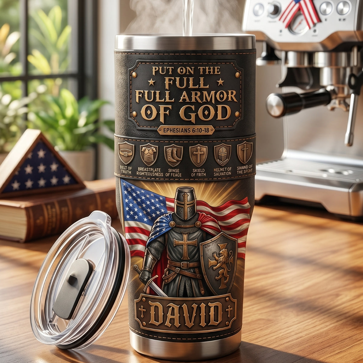 USA Armor Of God Tumbler - Personalized Gifts For Patriots