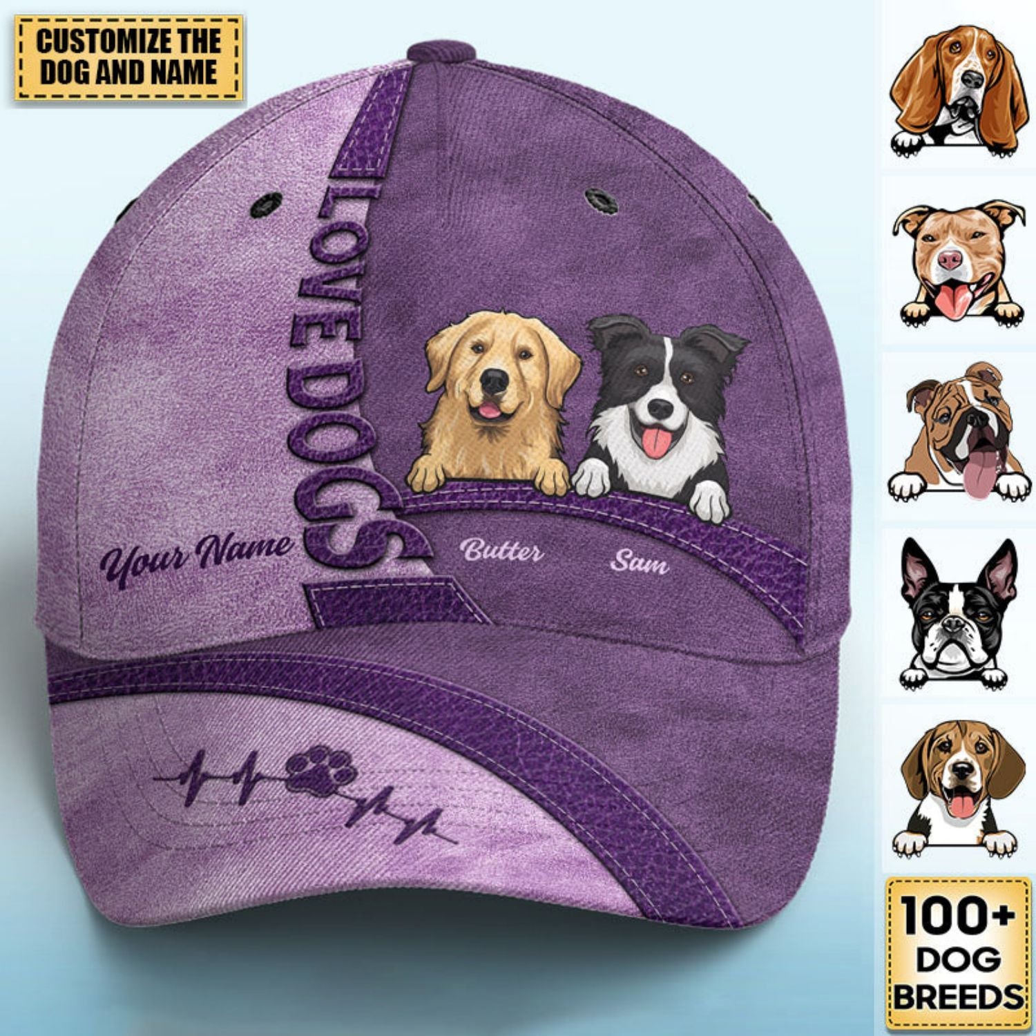 Life Is Better With Dogs - Dog Personalized Custom All Over Print Classic Cap