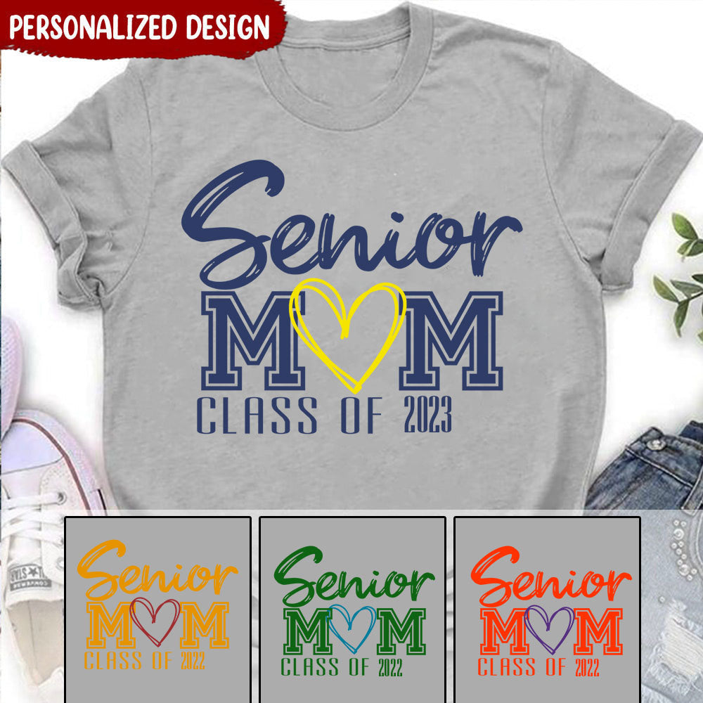Senior Mom Class Of 2023 Graduation Dark Personalized Shirt