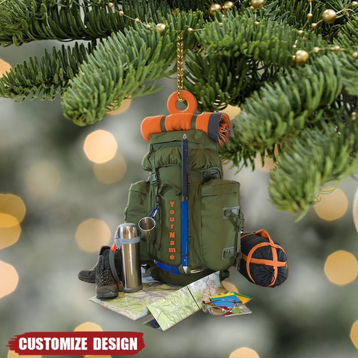 Personalized Hiking Bag Christmas Ornament - Gift For Hiking Lovers - 2024 New Release