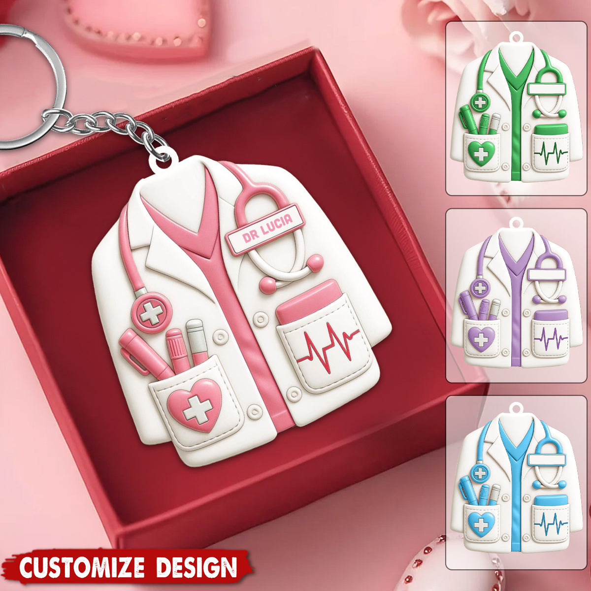 Celebrate Your Favorite Healthcare Hero - Personalized Acrylic Keychain - Gift For Doctors and Nurses