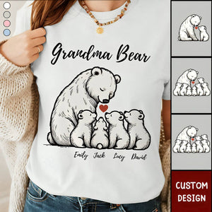 Grandma/ Mama Bear With Little Bear Kids Personalized T-shirt