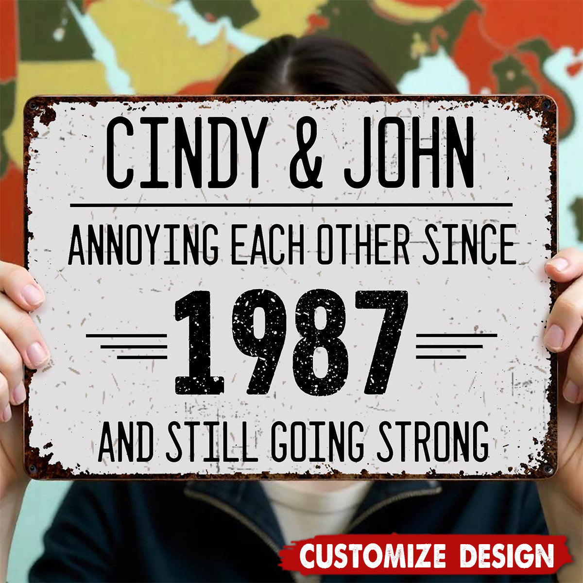 Annoying Each Other Since And Still Going Strong Personalized Metal Sign - Gift For Couples