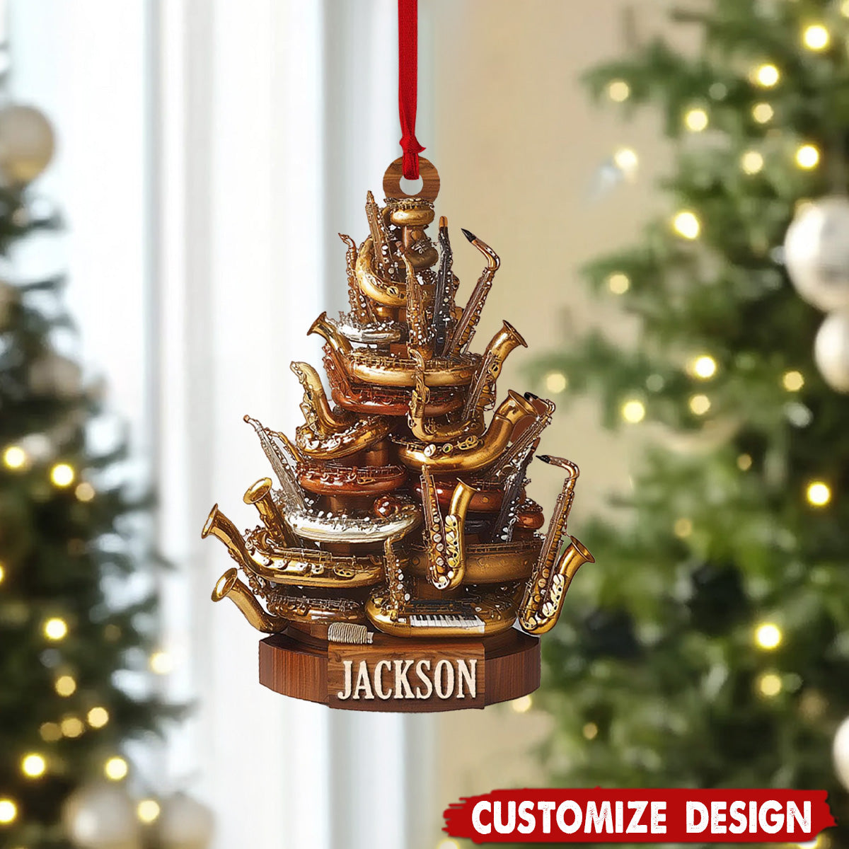 Personalized Saxophone Christmas Ornament Gift for Music Lovers-2024 New Release