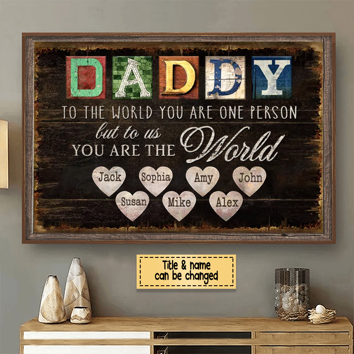 Best Customized Gift For Dad You Are The World Canvas Poster
