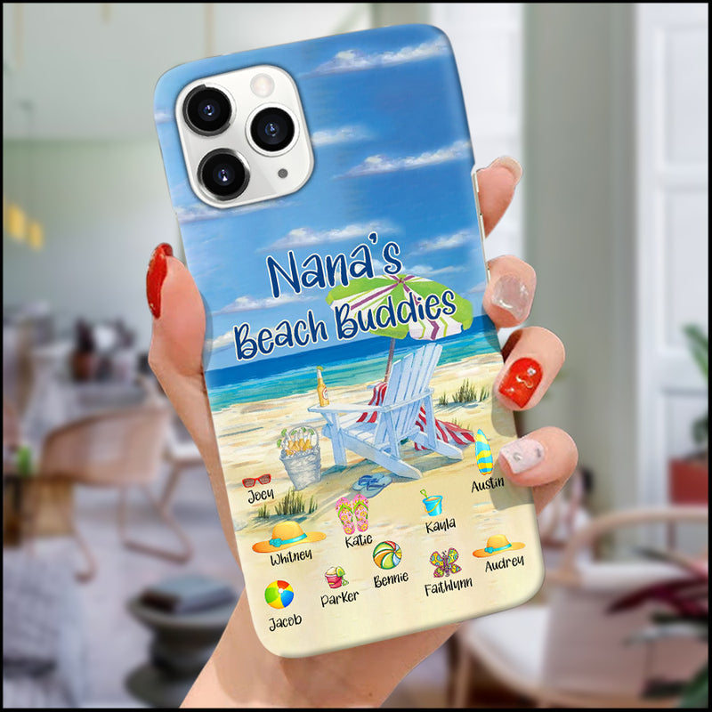 Grandma's beach buddies Gift for Grandma Mom Kids on Birthday Mother's Day Personalized Phone case