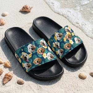 Custom Pet Face Hawaiian - Personalized Slide Sandals