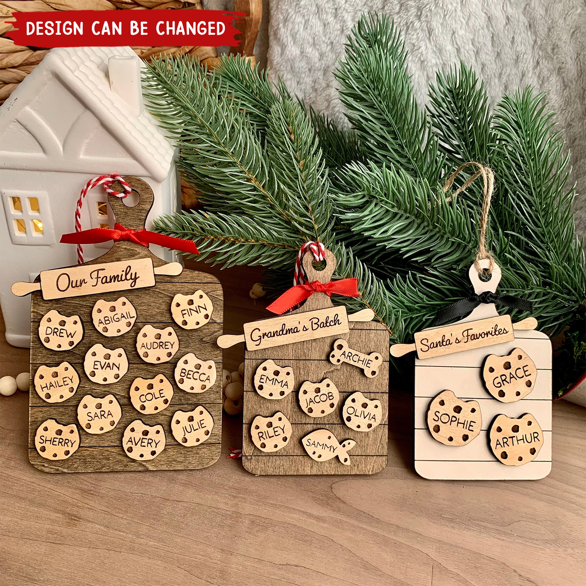 2024 New Release - Family Cookie Personalized 2-Layered Wooden Ornament