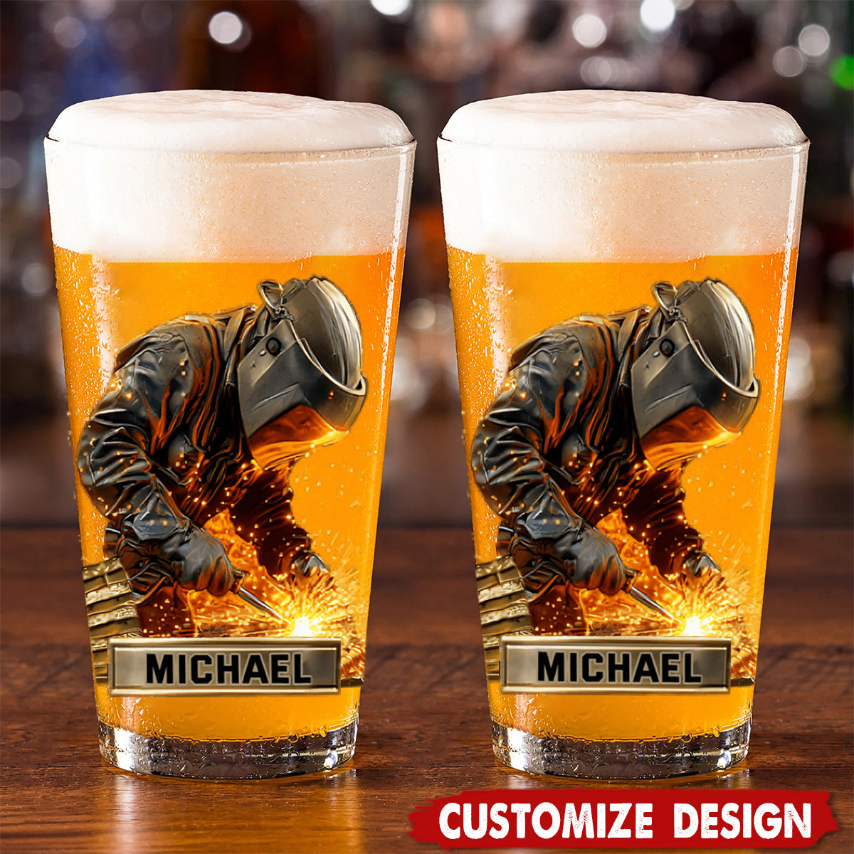 Strong Welder - Personalized Welder Beer Glass