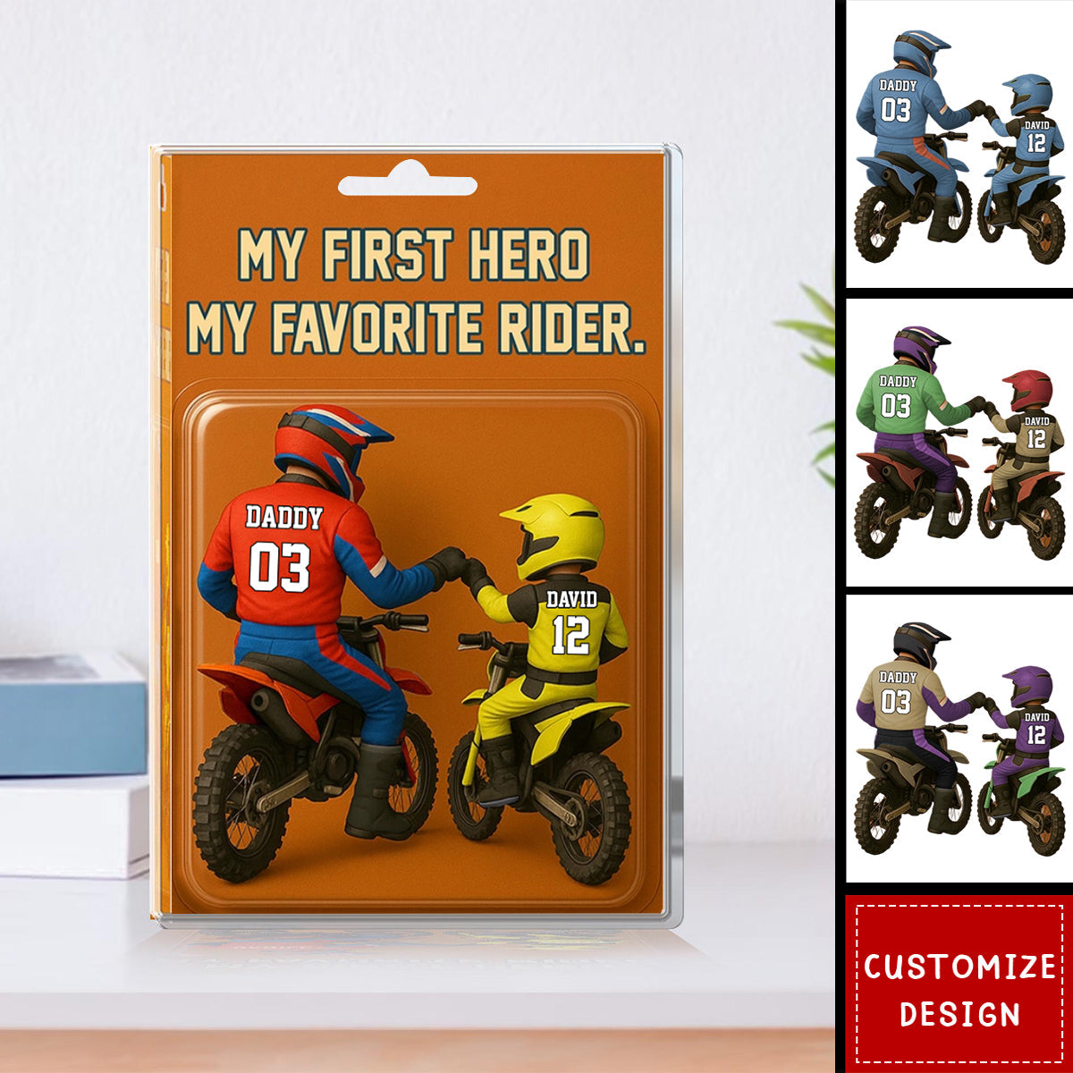 My First Hero-Personalized Dad and Son Motocross Acrylic Plaque