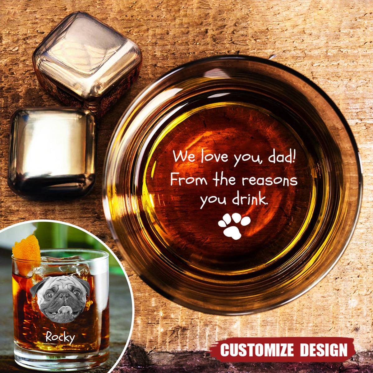 From The Reasons You Drink- Personalized Photo Whiskey Glass