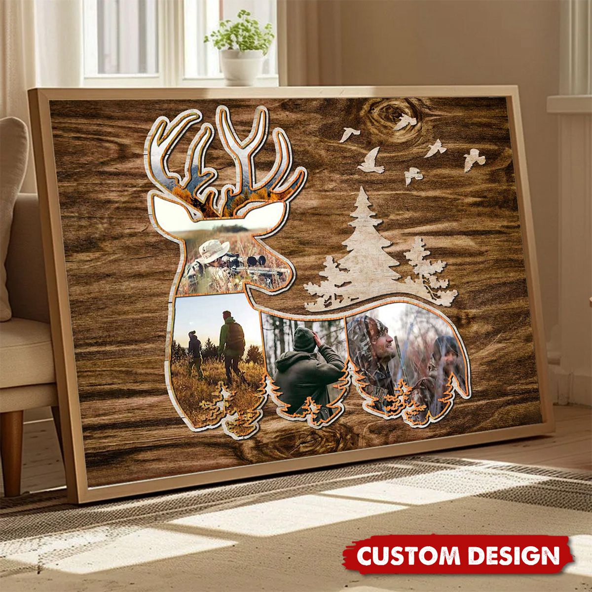 Personalized Deer Photo Collage Poster, Hunting Gifts For Deer Hunters