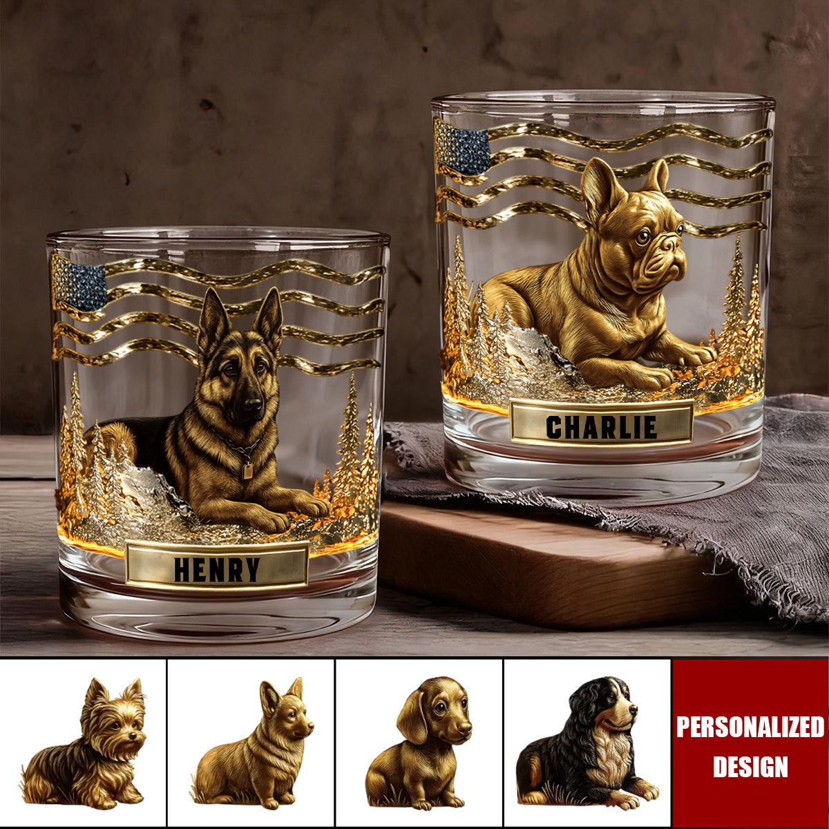 Any Dog Breeds, Personalized Dog Whiskey Glass, Gift For Dog Lovers