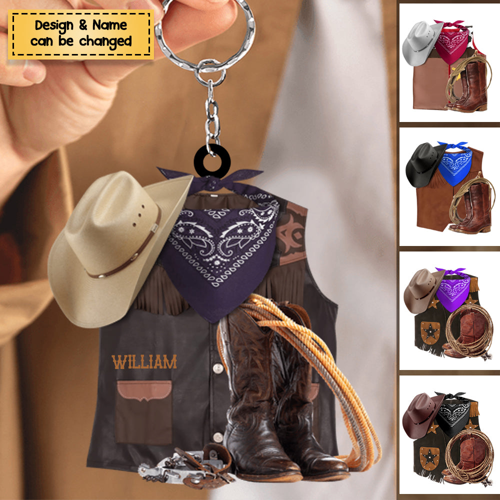 Cowboy/Cowgirl - Personalized Acrylic Keychain - Gift For Horse Lovers