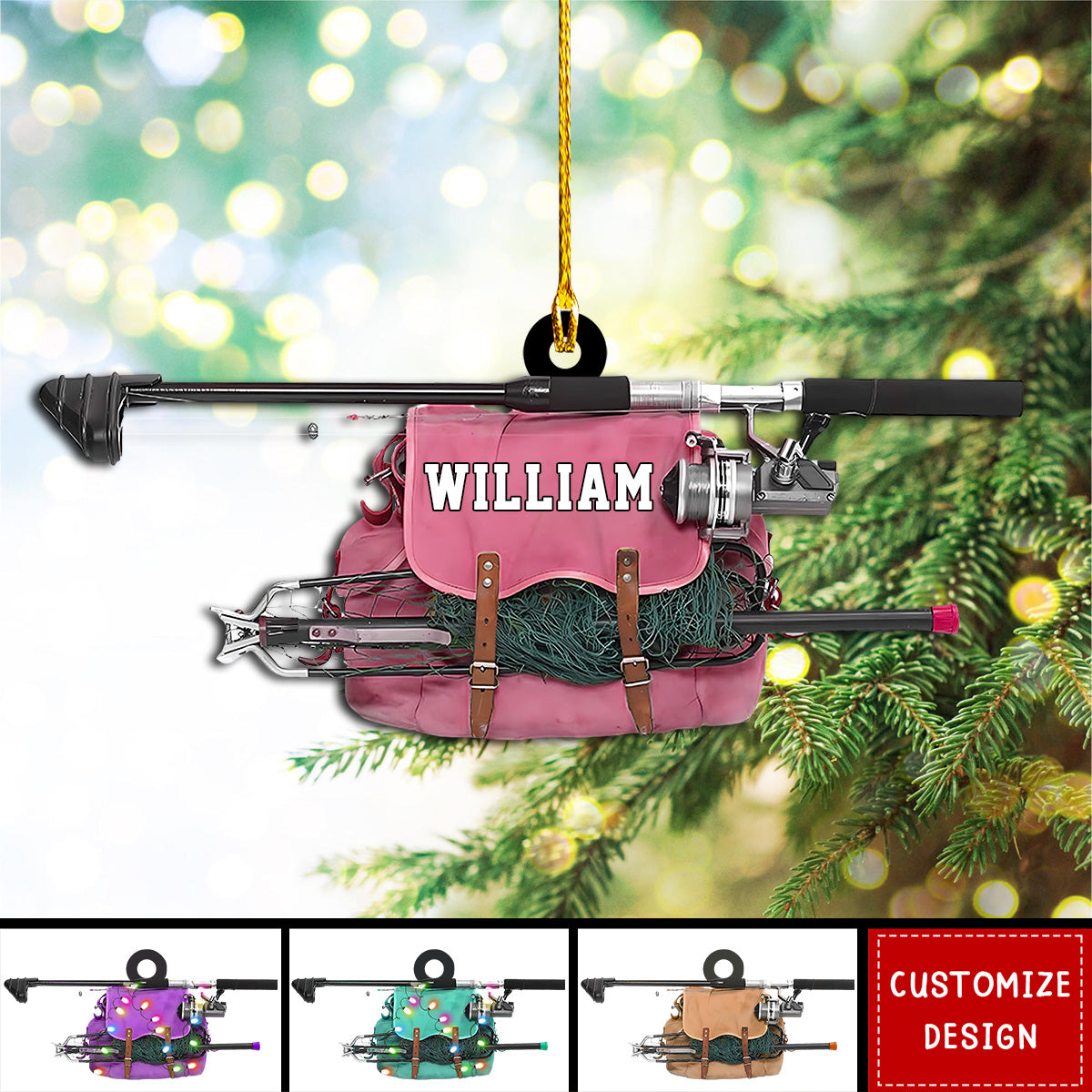 Personalized Fishing Bag Christmas Ornament, Gift For Fishing Lovers - 2024 New Release