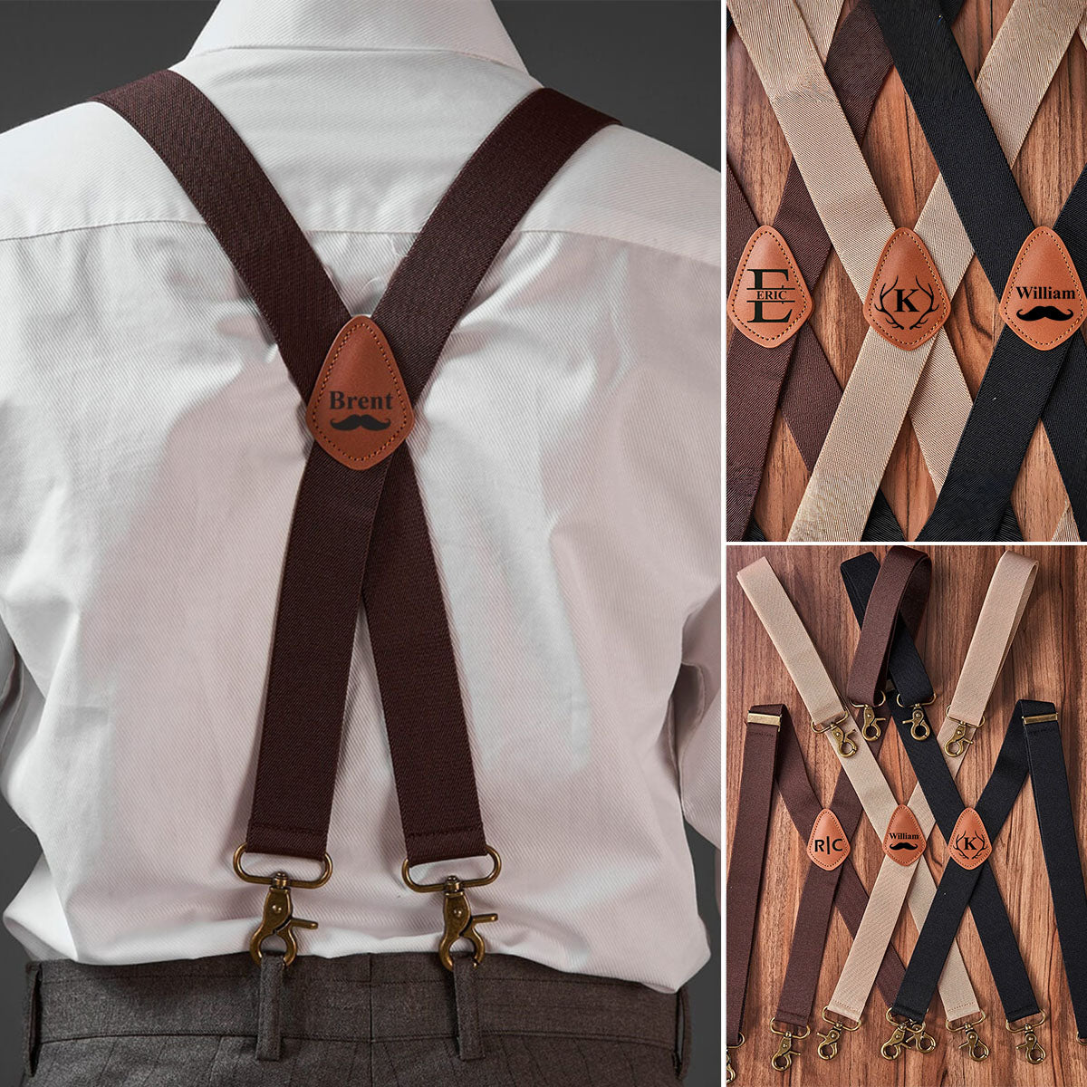 Personalized Monogrammed Leather Suspenders for Unique & Love-Best Gift For Man