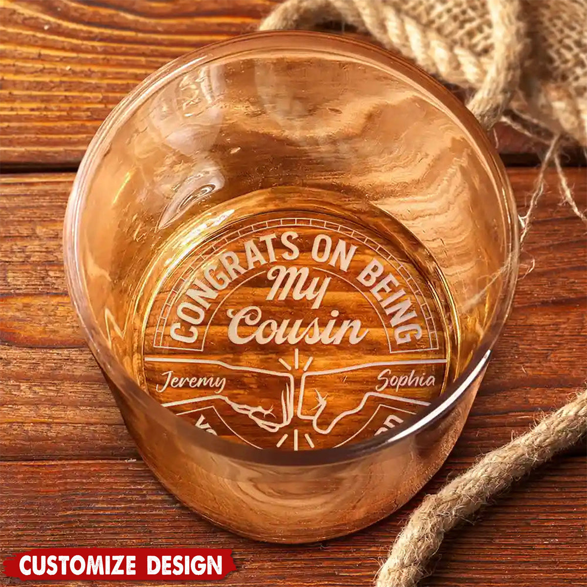 Congrats On Being My Dad You Lucky Man - Personalized Engraved Whiskey Glass