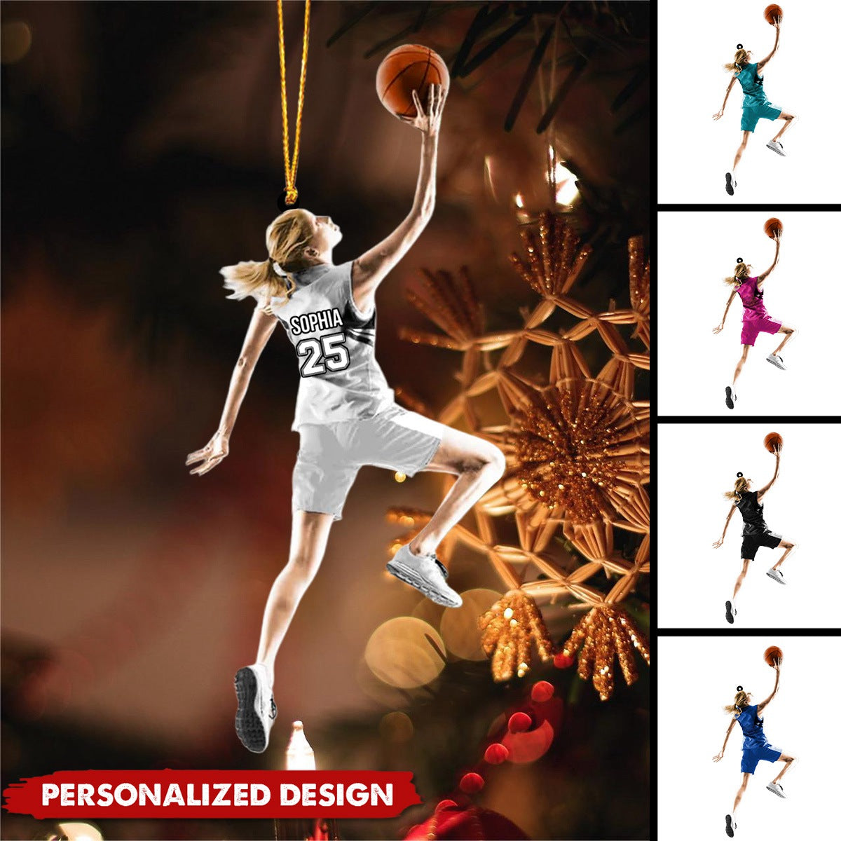 Personalized Basketball Ornament-Gift for Basketball Girl-2024 New Release