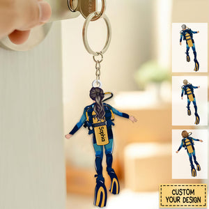 Personalized Scuba Diving Partners / Couples Acrylic Keychain