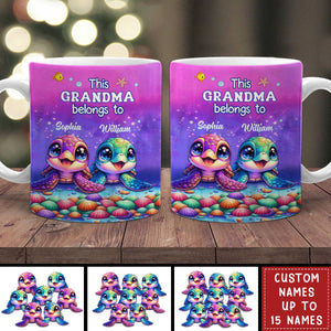 This Grandma belongs to Colorful Turtle Personalized Mug - Gift For Mother's Day