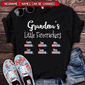 Personalized Grandma's Little Firecrackers Shirt 4th Of July With Grandkids Independence Day