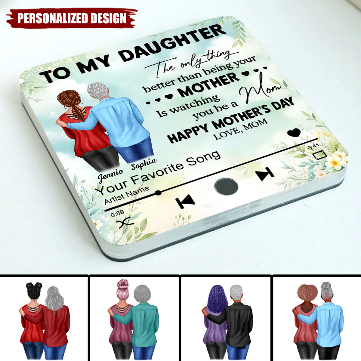 To My Daughter From Mom-Personalized Music Fridge Magnet-Mother's Day Gift