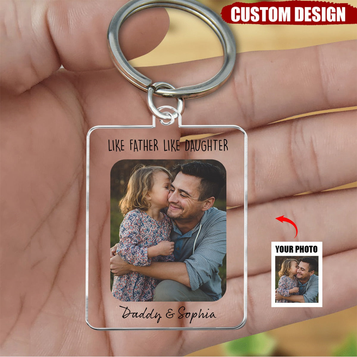 This Daddy ls Loved By - Personalized Acrylic Keychain - Father's Day Gift