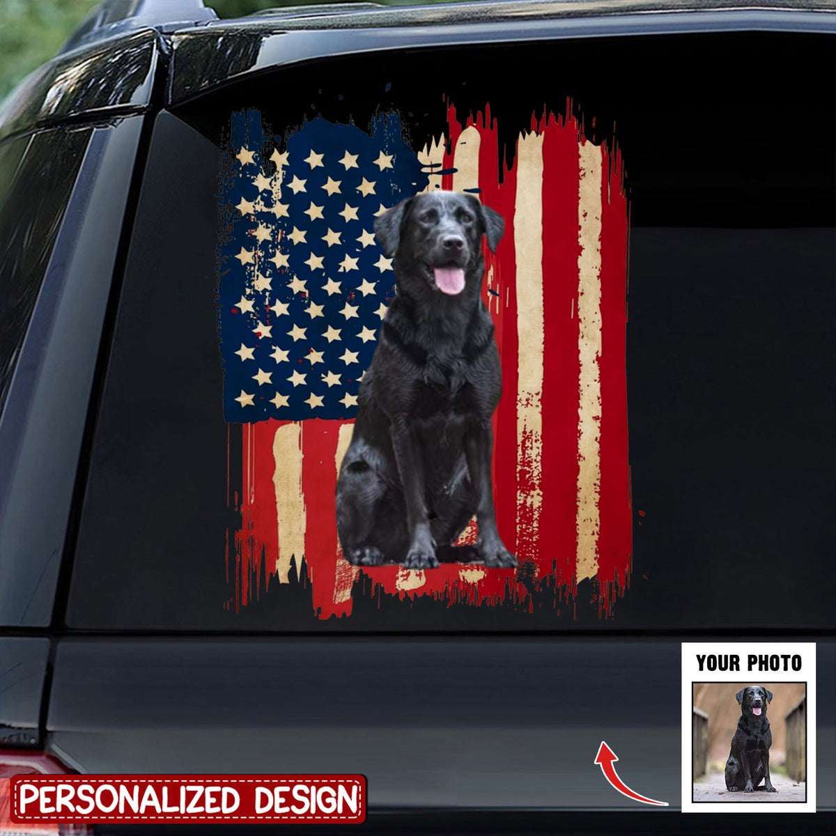 Personalized Dog Flag Printed Decal - Gift for Dog Lovers, Pet Lovers, Family