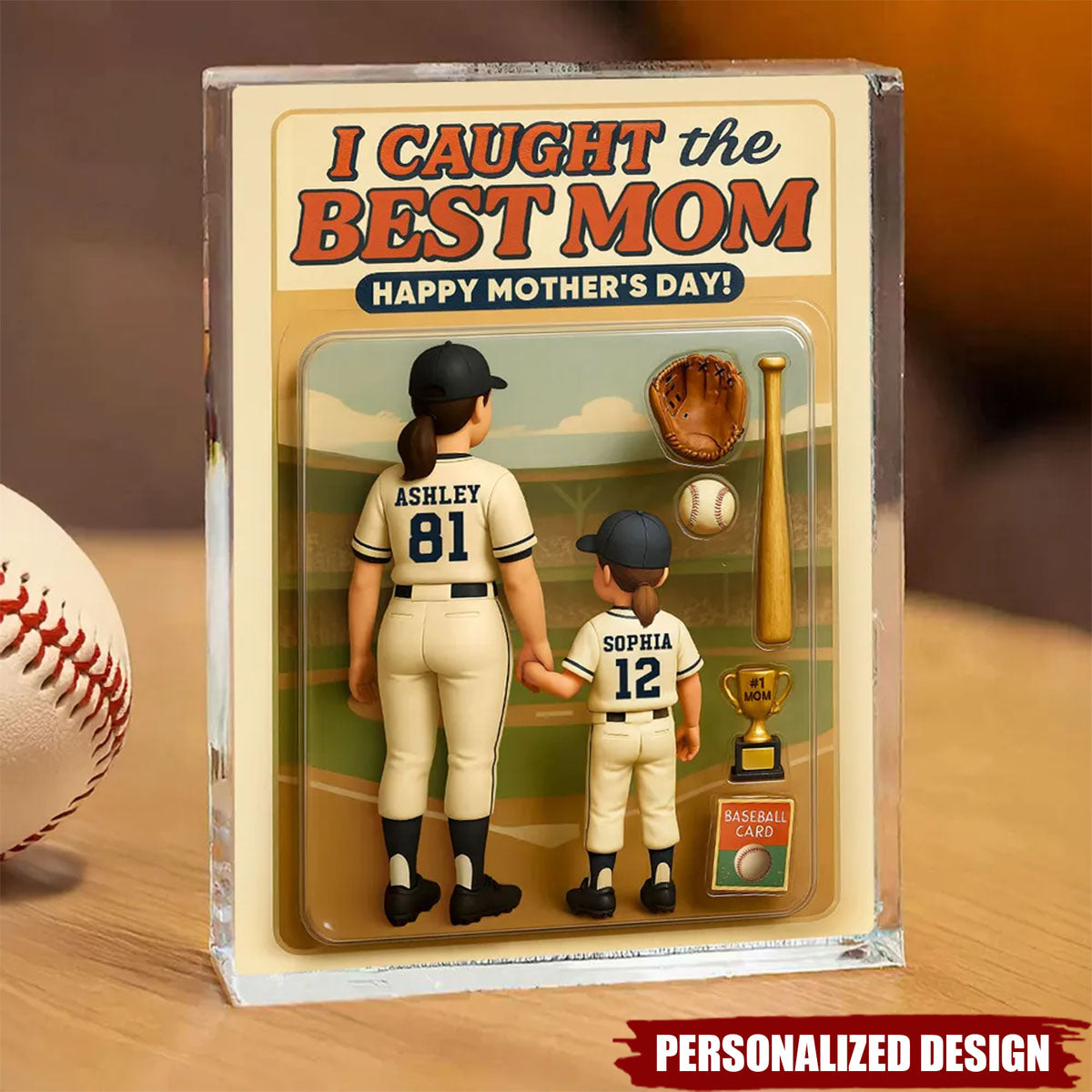 We Caught the Best Mom Baseball-Personalized Acrylic Plaque-Mother's Day Gift
