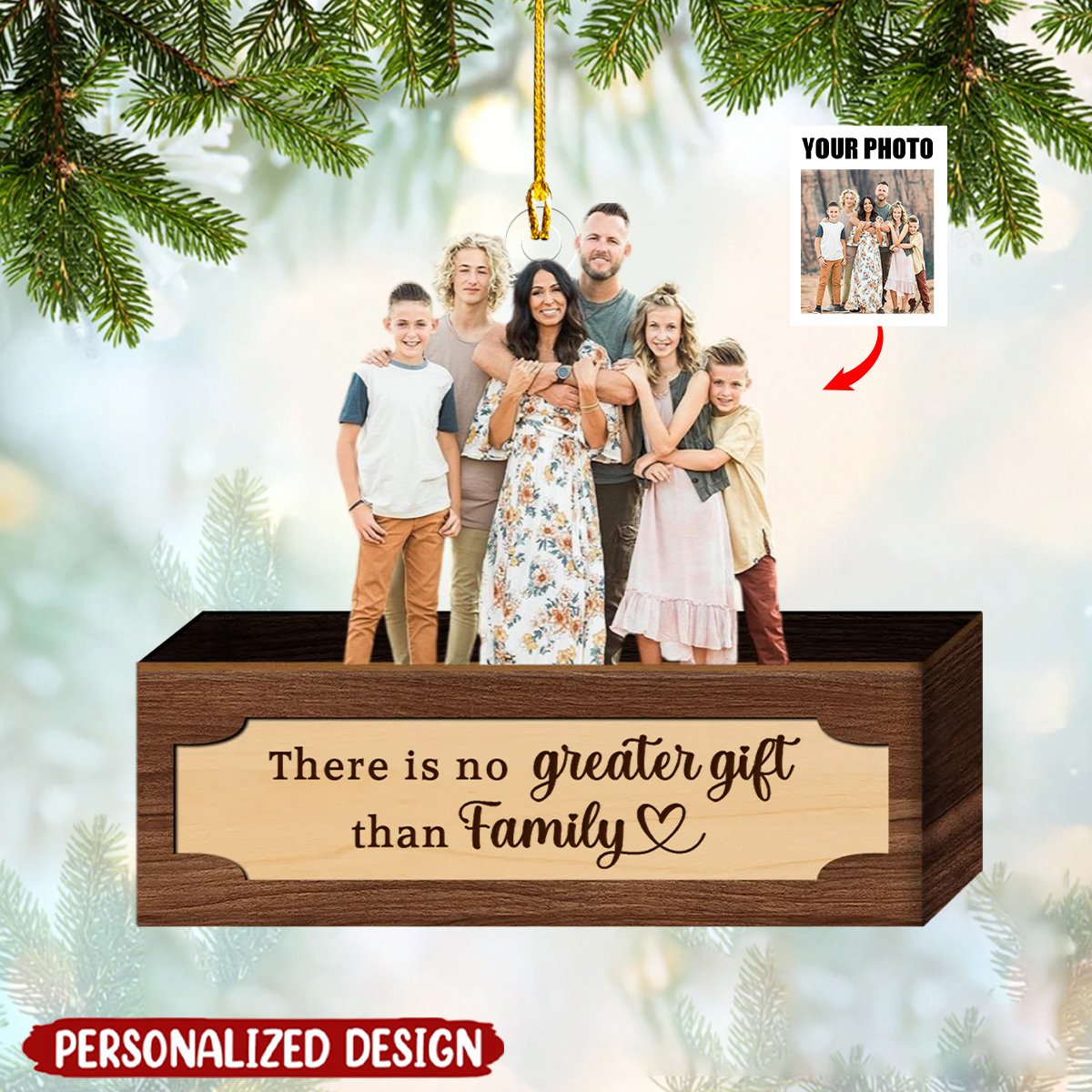 2024 New Release Happy Family In Box Personalized Wooden Ornament-Christmas Gift
