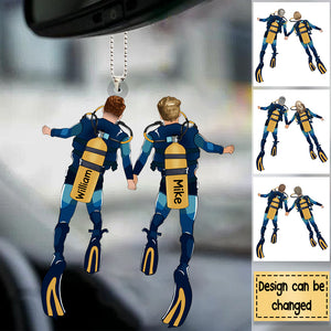 Personalized Scuba Diving Partners / Couples Car Hanging Ornament