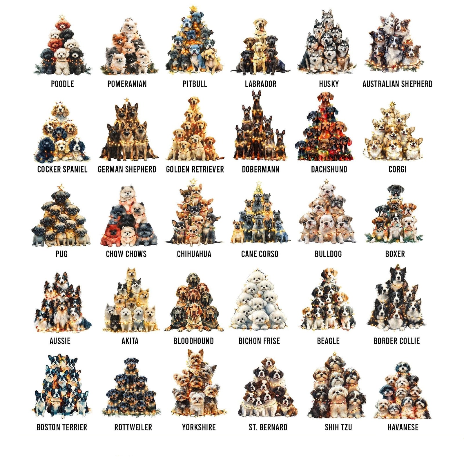 Dog Breed Ornament - Gift For Dog Lover- 2024 New Release