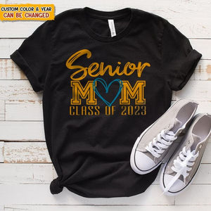 Senior Mom Class Of 2023 Graduation Dark Personalized Shirt