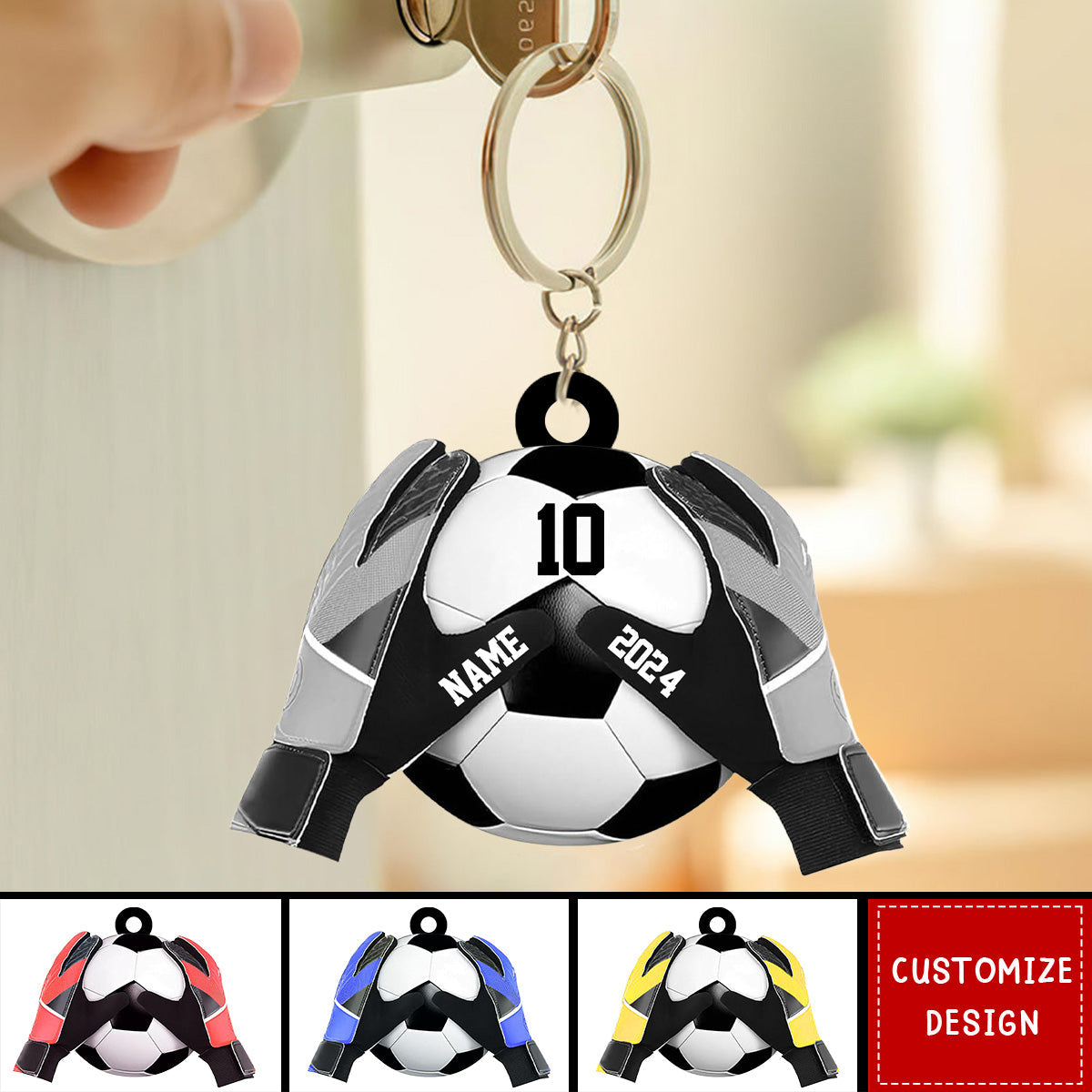 Personalized Soccer Goal Keeper Keychain - Gift For Soccer Lovers - 2024 New Release