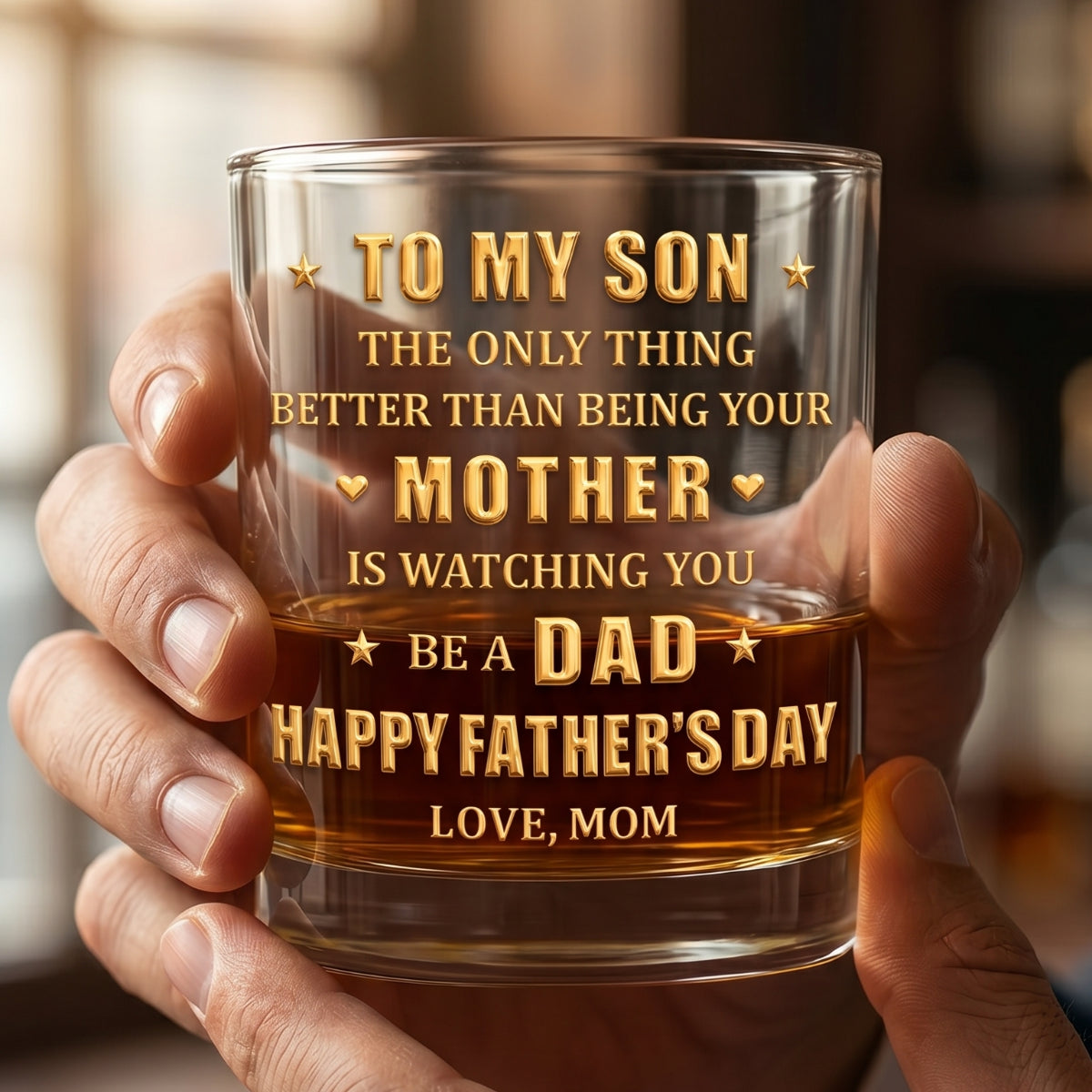 Custom Whiskey Glass - Personalized Father's Day Gifts For Son - Raised A Son, Cheer A Dad