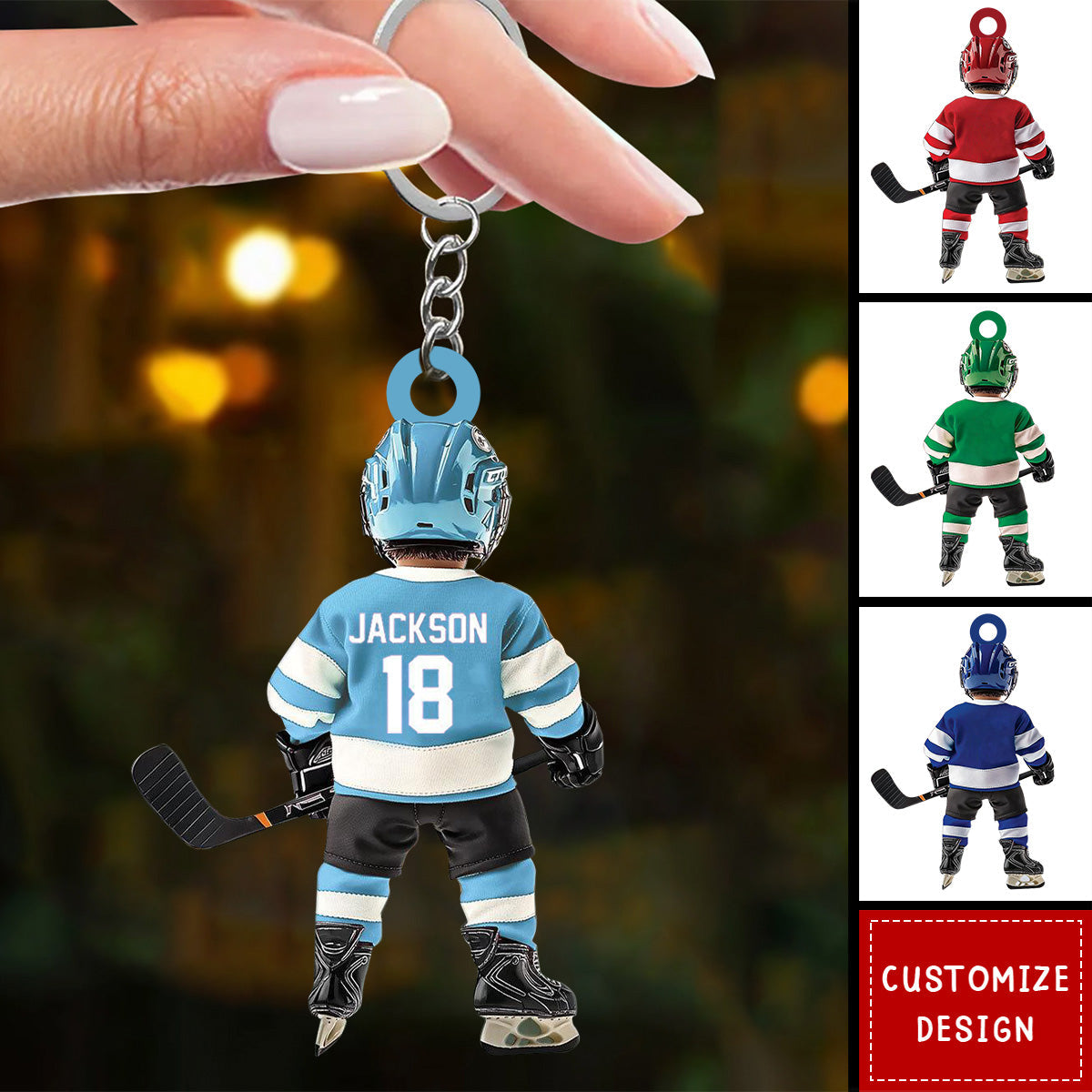 Personalized Hockey Keychain-Gifts For Hockey Lover