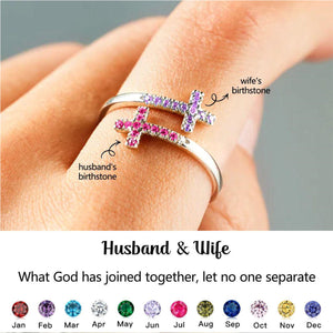 For Love - Double Cross Custom Birthstones Ring