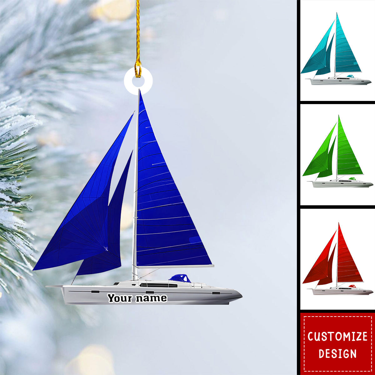 Personalized Sailboat Christmas Ornament Gift For Sailor-2024 New Release